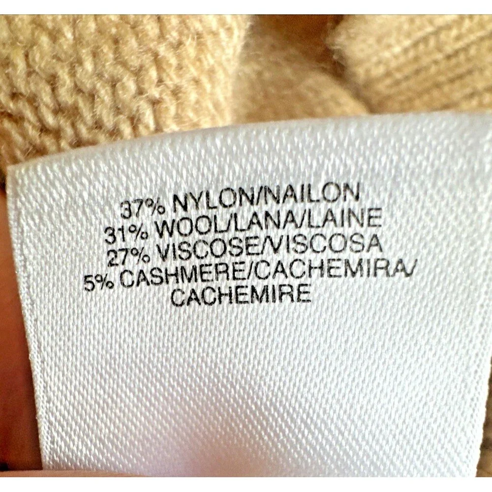 Anne Klein Women's Mock-Neck Pullover Sweater Cashmere Wool Blend Knit Top L